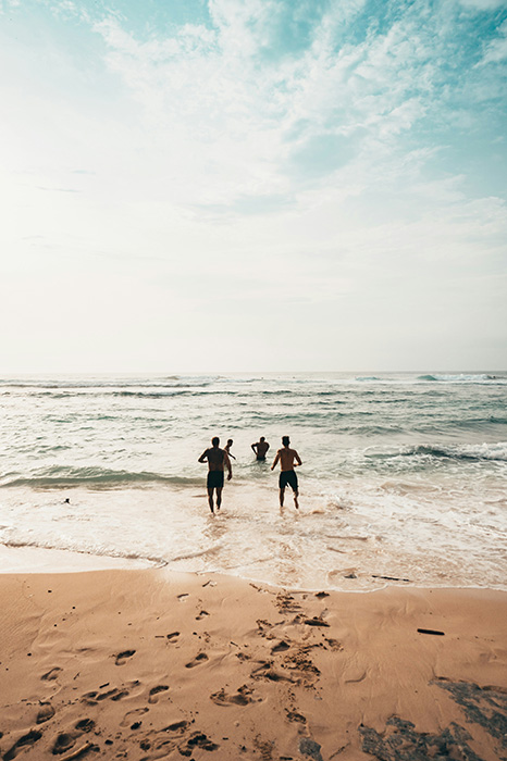 men on beach